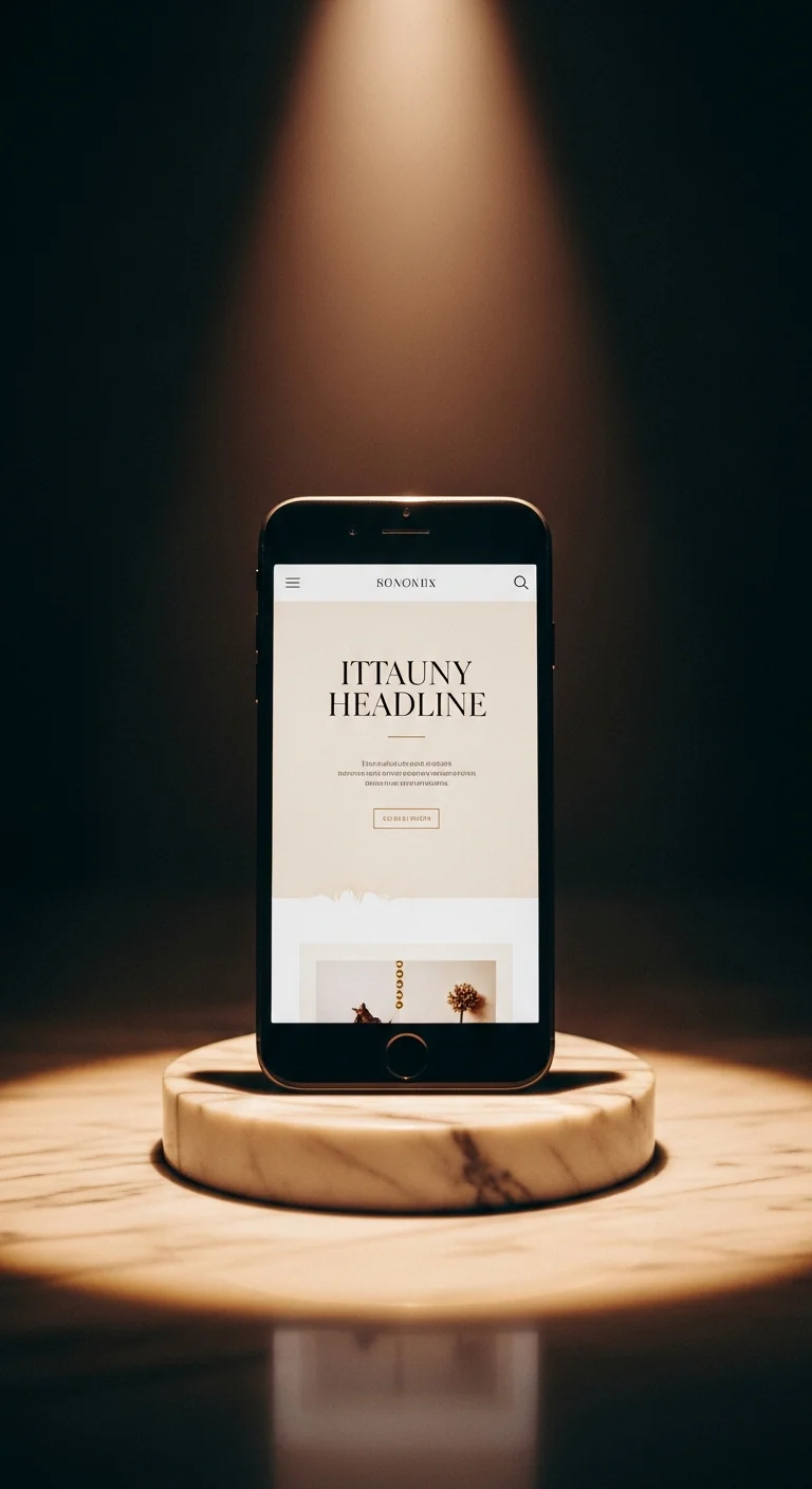 Site mobile luxe sur smartphone